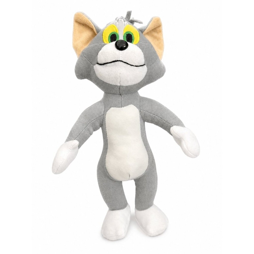 Tom & Jerry Tom Cat Plush 10" Gray Stuffed Animal Cartoon Toy Warner Bros EUC